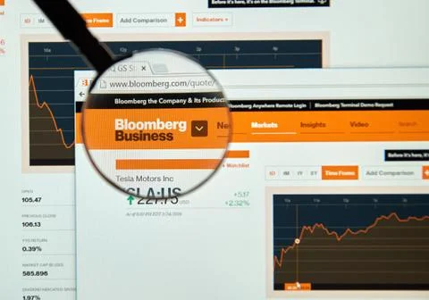 Bloomberg internet page Stock Photos