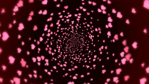 Blooming Background of River Torrent Throb Throng of Loving Love Hearts Flyin Video stock 153954528
