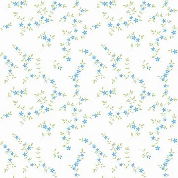 Blooming blue flora seamless pattern vector background Illustrazione stock