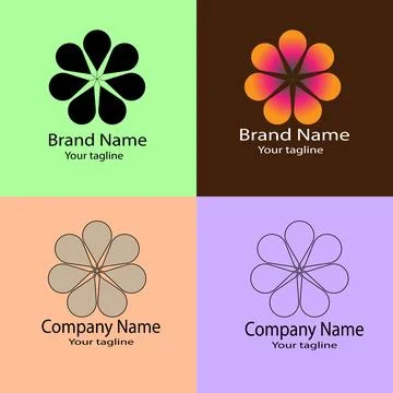 The Blooming Community logo design Stock Illustration