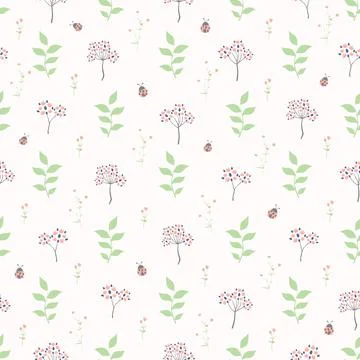 Blooming flower seamless pattern on pink and blue tone Stock Illustration