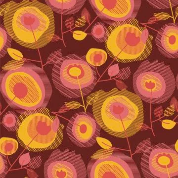 Blooming flowers seamless pattern Stock Illustration