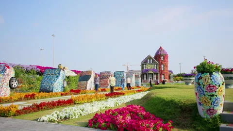 Blooming magic garden 4k timelapse dubai uae Stock Footage 208118579