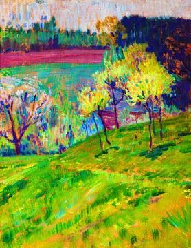 Blooming orchard.. Stock Illustration
