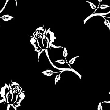 Blooming rose seamless pattern. Vector illustration of a seamless background  스톡 일러스트