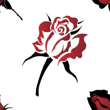 Blooming rose seamless pattern. Vector illustration of a seamless background  Illustrazione stock