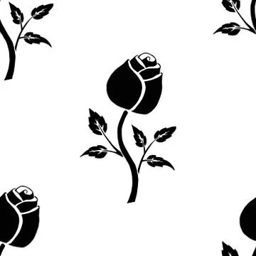 Blooming rose seamless pattern. Vector illustration of a seamless background  Stock Illustration