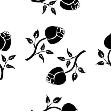 Blooming rose seamless pattern. Vector illustration of a seamless background  Illustrazione stock