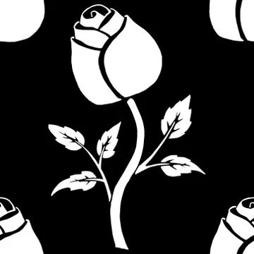 Blooming rose seamless pattern. Vector illustration of a seamless background  Illustrazione stock