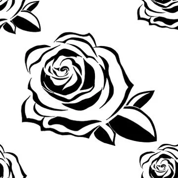 Blooming rose seamless pattern. Vector illustration of a seamless background  Illustrazione stock