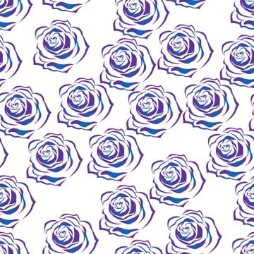 Blooming rose seamless pattern. Vector illustration of a seamless background  Illustrazione stock