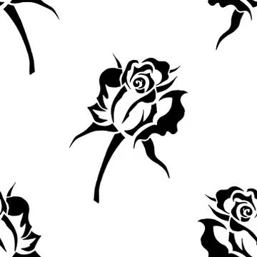 Blooming rose seamless pattern. Vector illustration of a seamless background  Stock Illustration