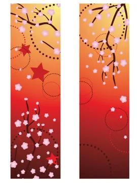 Blooming Sakura Banner Stock Illustration