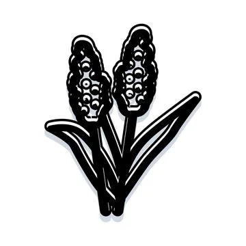Blooming spring flowers with abstract hand drawn style Stock Illustration