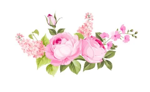 Blooming spring flowers. Stock Illustration