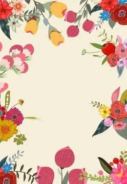 Blooming spring frame background design Stock Illustration