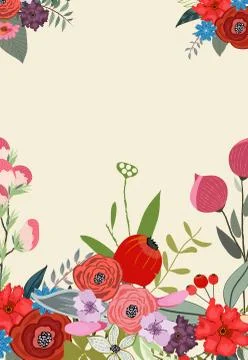 Blooming spring frame background design Stock Illustration