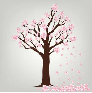 Blooming spring tree on a white background Stock-Illustration