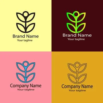 Blooming Together logo design Stock Illustration