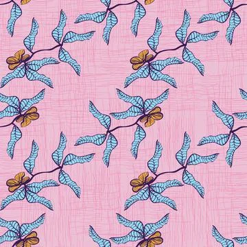 Blooming tree branches seamless vector pattern Stock Illustration