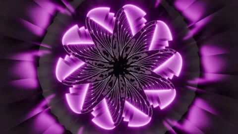 Blooming Windmill Flower 4K VJ Loop - Hypnotic Motion Background Pink Stock Footage 303262256