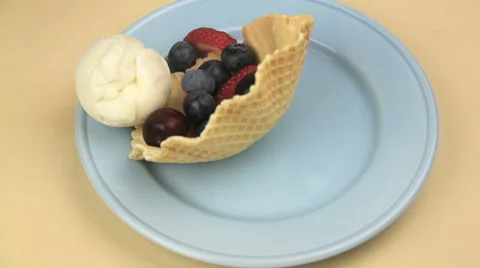 Blooper Video Trying To Shoot A Berry Dessert Stock Footage 46947986