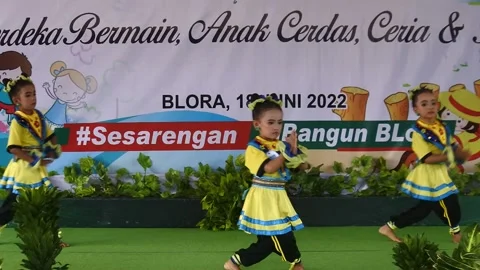 Blora, Central Java, Indonesia - June 8th, 2022 : Kindergarten students Stock Footage 202255400