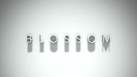 Blossom 3D title animation with shadows on a white background Stock Footage 296003054