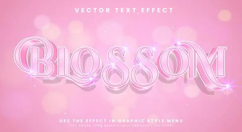 Blossom editable text effect Template Stock Illustration