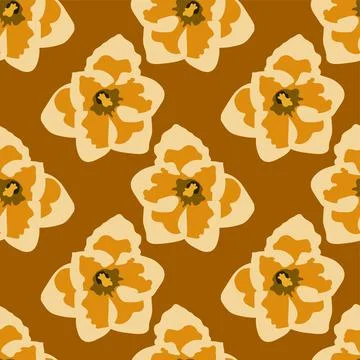 Blossom flowers repeat elegant pattern Illustrazione stock