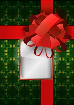 Blossom pattern with red ribbon text space vector illustration Stockillustratie