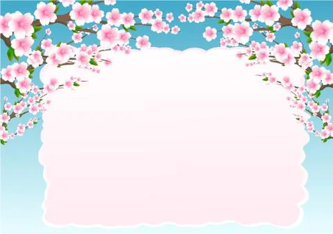 Blossom tree background border Stock Illustration