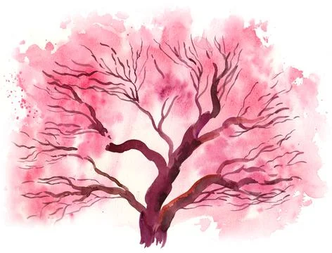 Blossoming cherry tree Stock Illustration