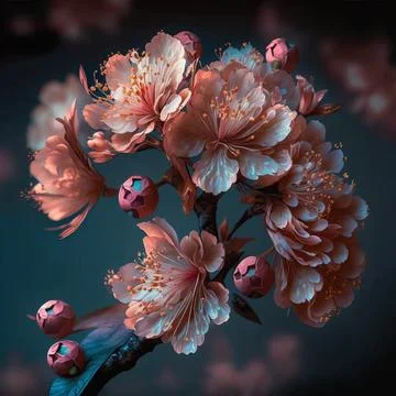 Blossoming cherry trees in spring,Spring Background Иллюстрация