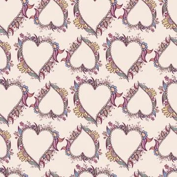 Blossoming Heart pattern Stock Illustration
