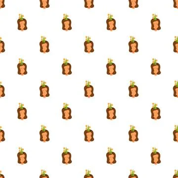Blossoming mind seamless pattern symbolizing mental growth 스톡 일러스트