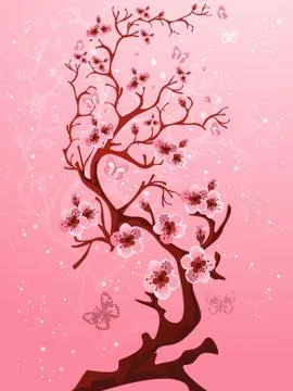 Blossoming tree Stock Illustration