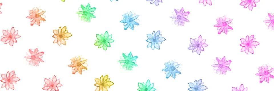 Blossoming watercolor pattern. Spring flower in bloom on branch. Beautiful Stock Illustration