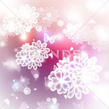 Blossoms and butterflies illustration Stock Illustration