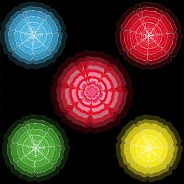 Blossoms on black background Stock Illustration