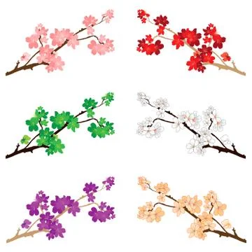 Blossoms &amp; Flowers Stock Illustration