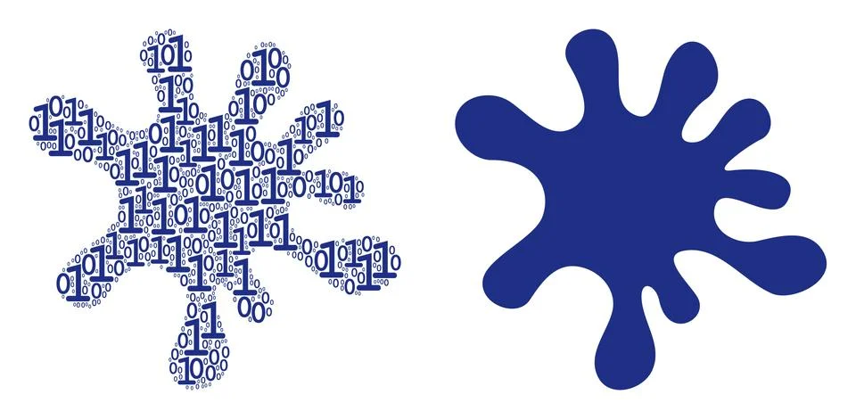 Blot Collage of Binary Digits イラスト素材