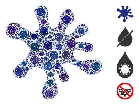Blot Collage of CoronaVirus Elements 库存插图