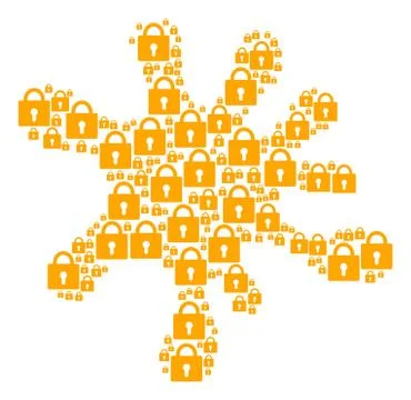 Blot Collage of Lock Icons Stock Illustration