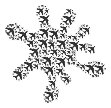 Blot Composition of Jet Plane Icons Stock Illustration