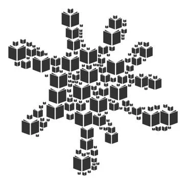 Blot Composition of Open Book Icons Stock Illustration