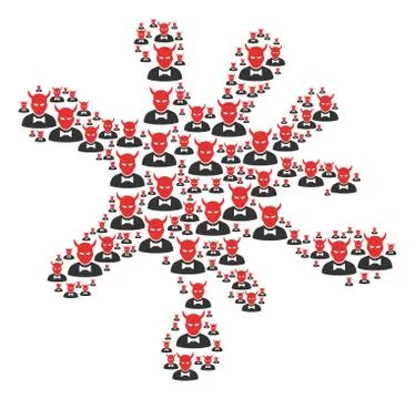 Blot Mosaic of Devil Icons Stock Illustration