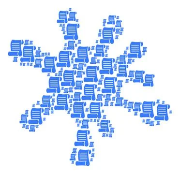 Blot Mosaic of Script Roll Icons Stock Illustration