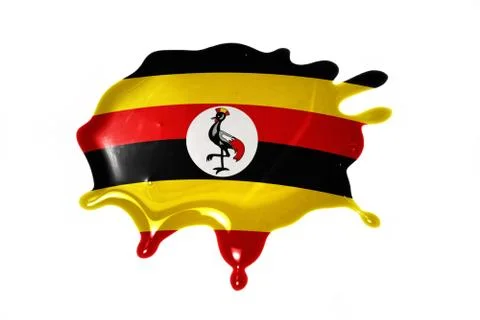 Blot with national flag of uganda Stock Illustration