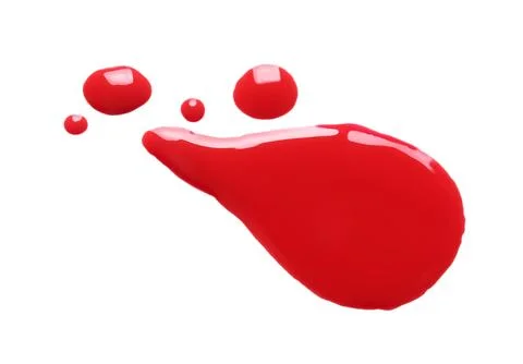 Blot of red printer ink isolated on white, top view Stock Photos